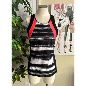 Athleta Womens Stretchy 2 in 1 Black Workout Running Tank Top Size Large